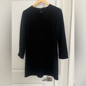 Theory women’s ruffled hem mini dress size S black ling sleeves